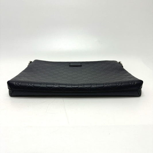 GUCCI Shoulder Bag 473882 leather Navy Guccisima GG mens Secondhand