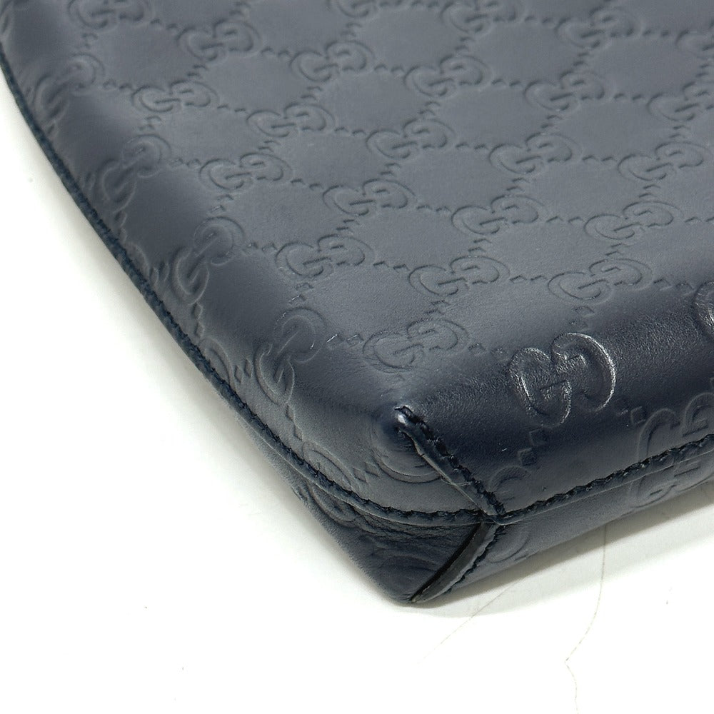 GUCCI Shoulder Bag 473882 leather Navy Guccisima GG mens Secondhand