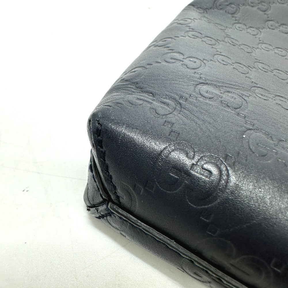 GUCCI Shoulder Bag 473882 leather Navy Guccisima GG mens Secondhand