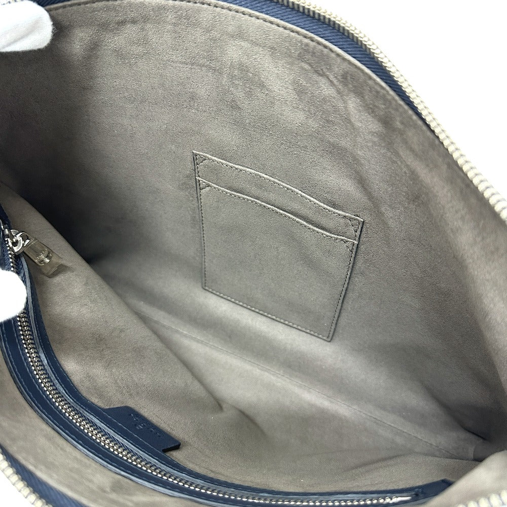 GUCCI Shoulder Bag 473882 leather Navy Guccisima GG mens Secondhand