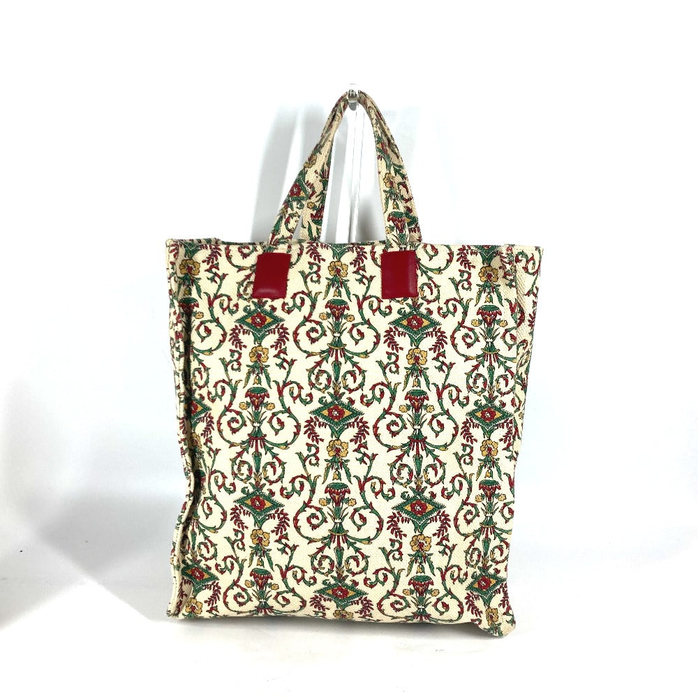 GUCCI Tote Bag canvas beige GARDEN Women Used