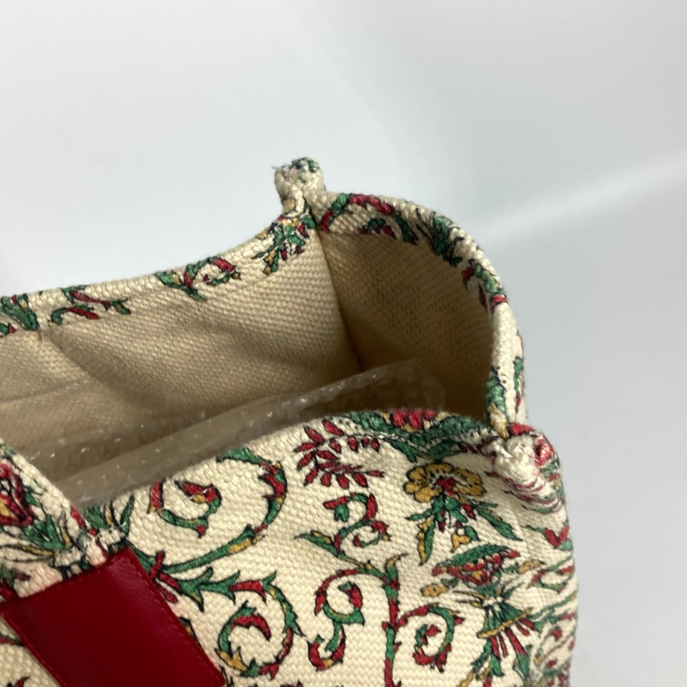 GUCCI Tote Bag canvas beige GARDEN Women Used