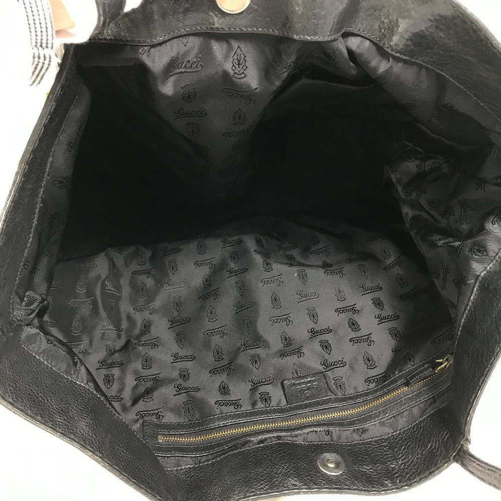 GUCCI Tote Bag 207292 leather black stud hysteria Women Used