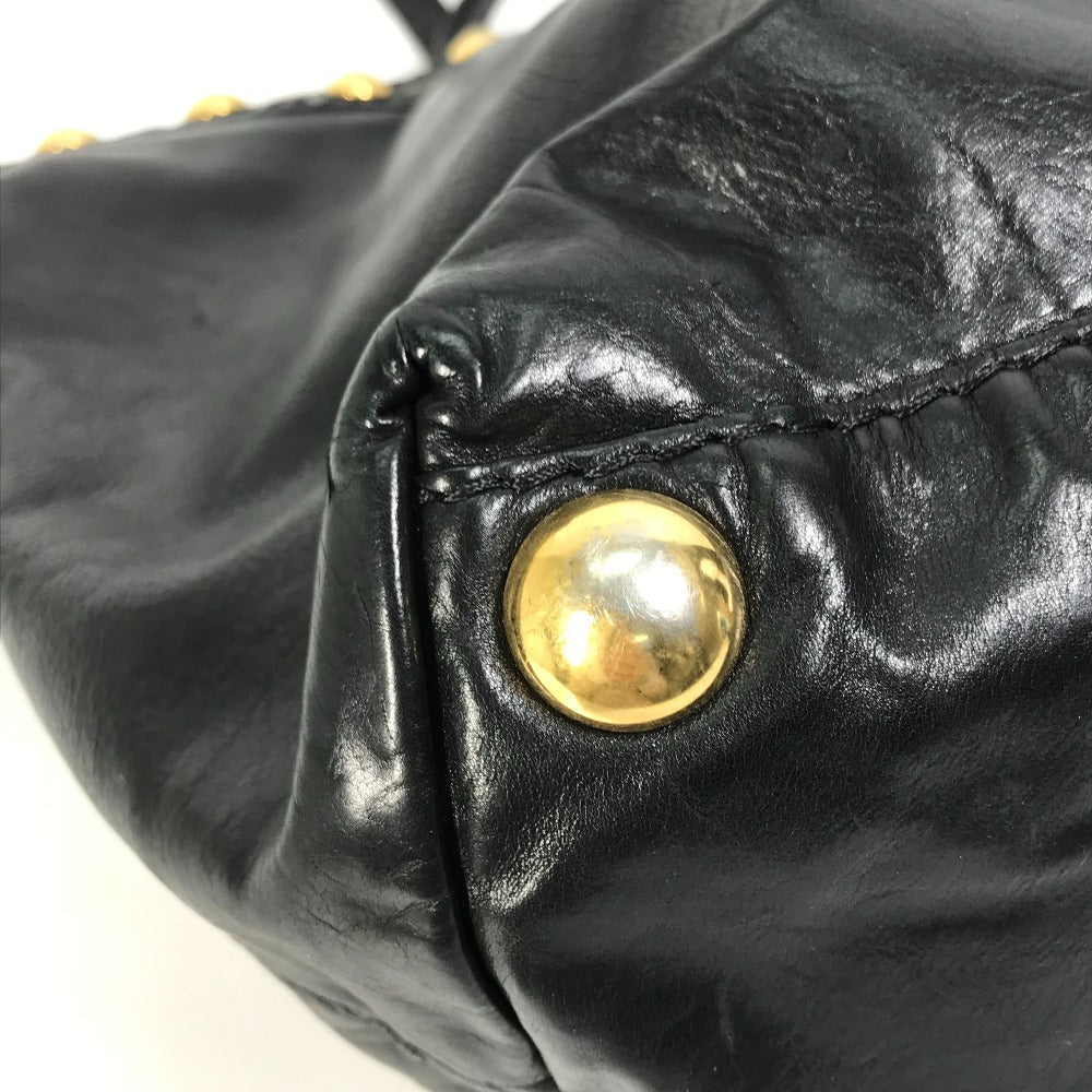 GUCCI Tote Bag 207292 leather black stud hysteria Women Used
