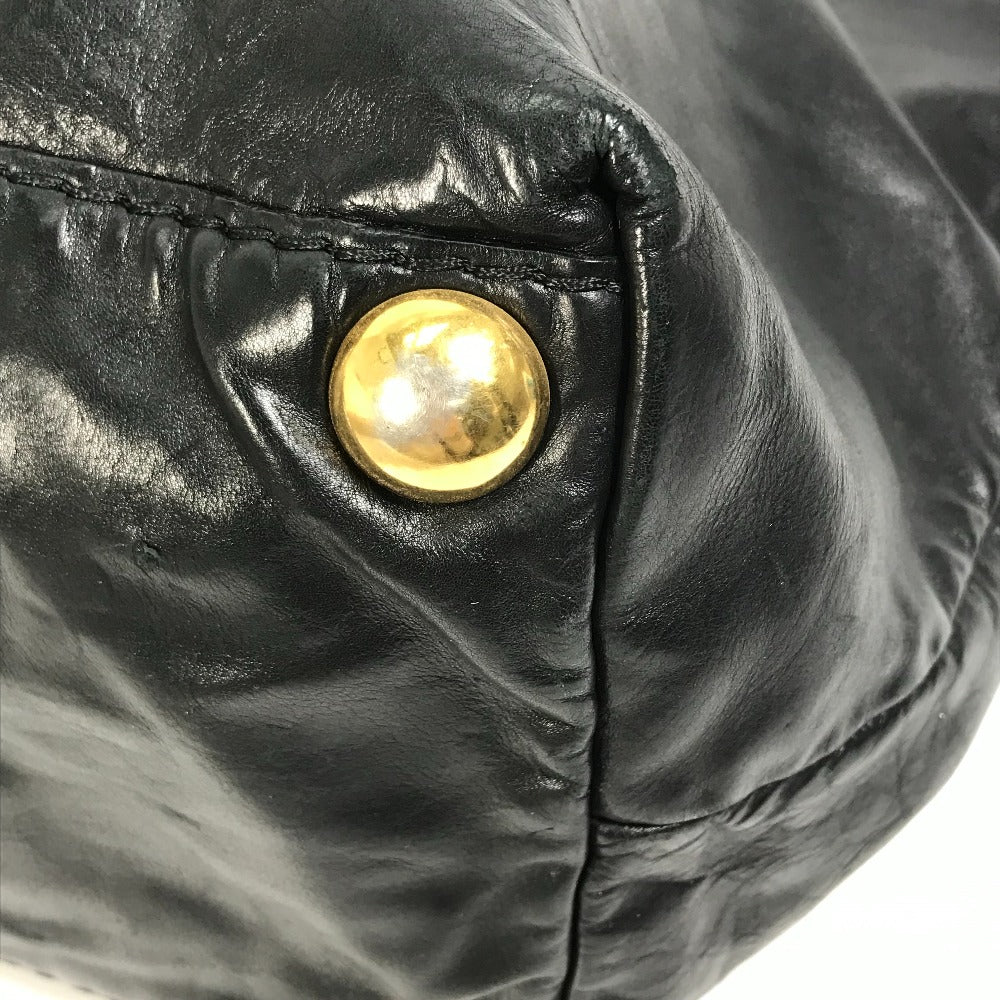 GUCCI Tote Bag 207292 leather black stud hysteria Women Used