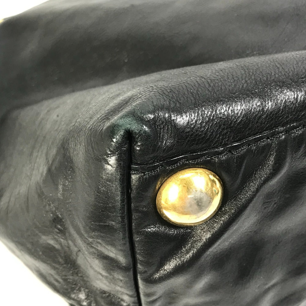 GUCCI Tote Bag 207292 leather black stud hysteria Women Used