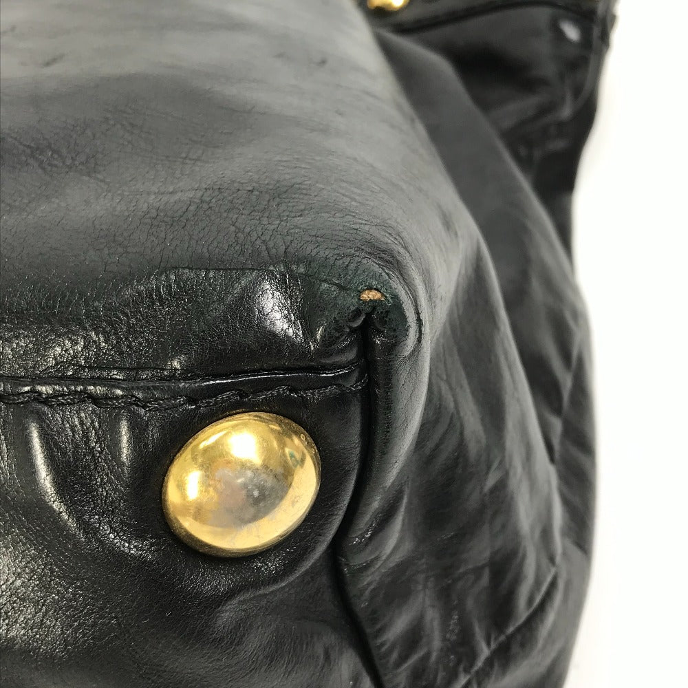 GUCCI Tote Bag 207292 leather black stud hysteria Women Used