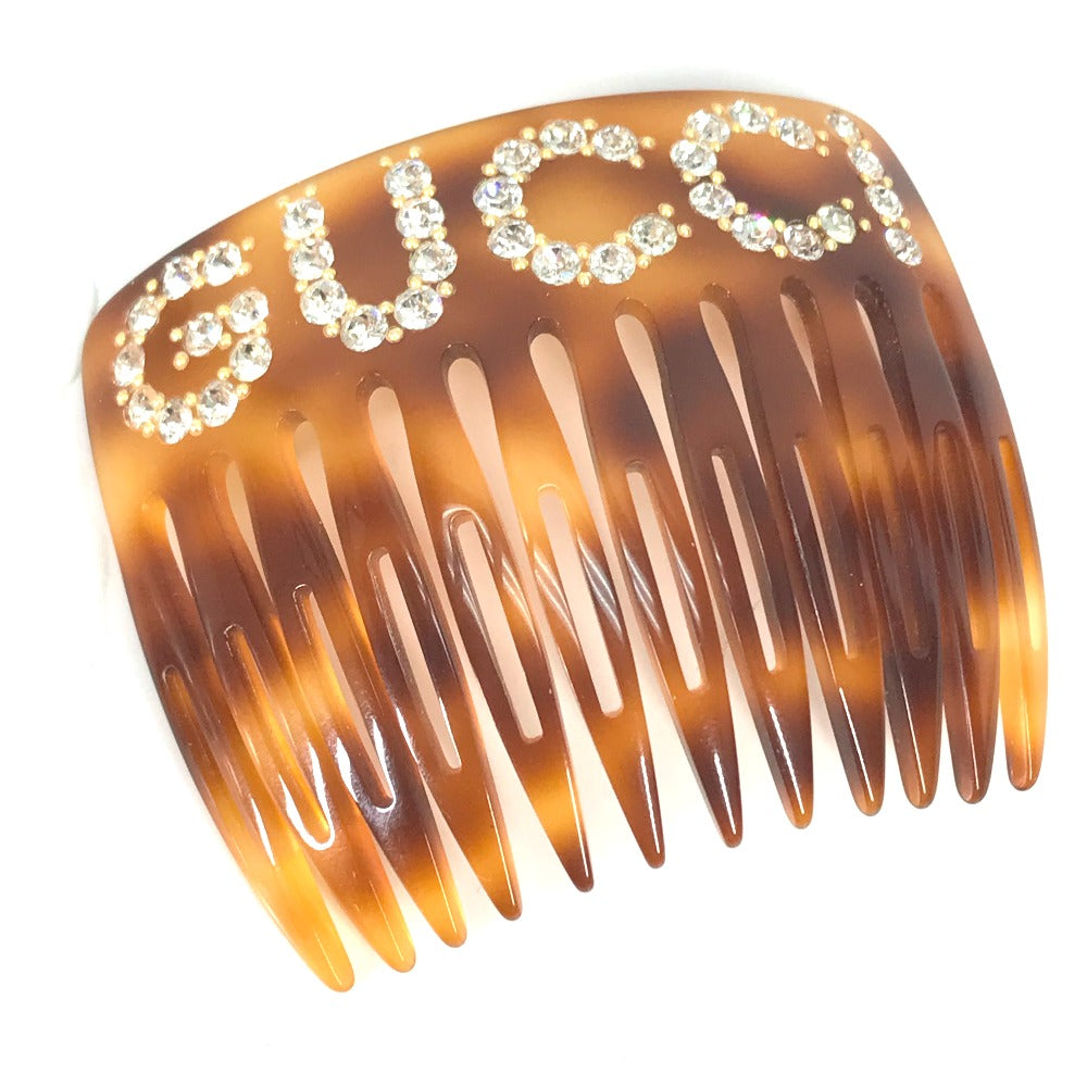 GUCCI Other accessories 503957 plastic Brown Rhinestone GG hair comb comb