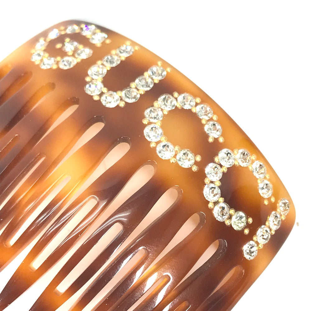 GUCCI Other accessories 503957 plastic Brown Rhinestone GG hair comb comb