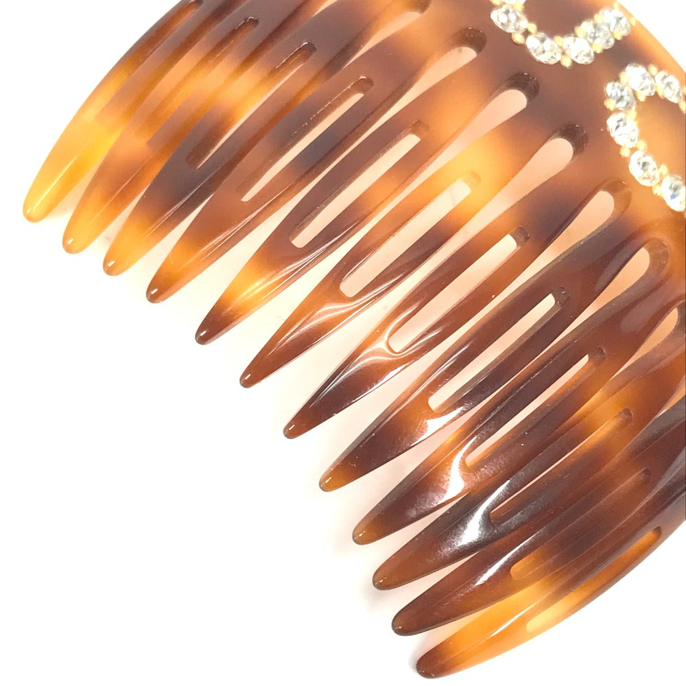 GUCCI Other accessories 503957 plastic Brown Rhinestone GG hair comb comb
