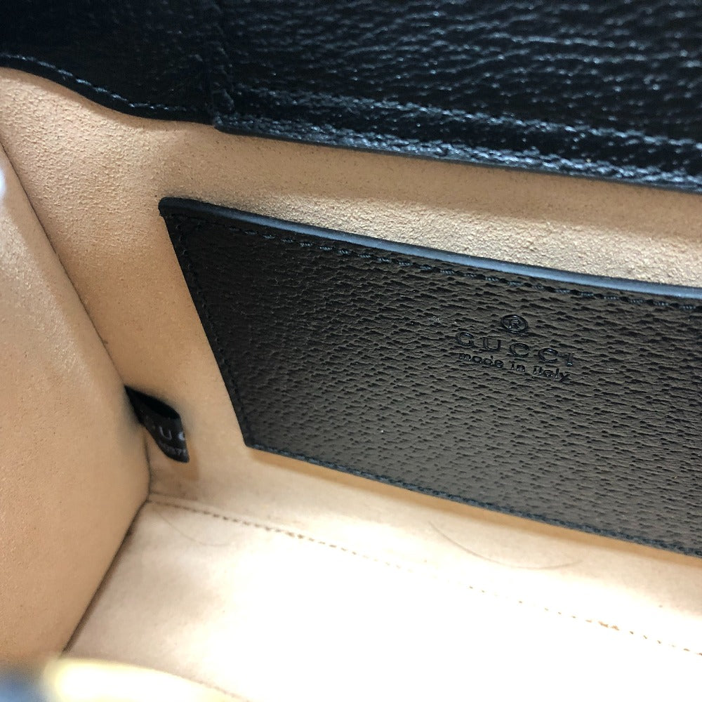 GUCCI Handbag 655661 leather black Diana Mini Bamboo Women Used