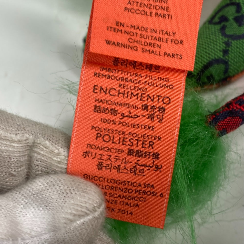 GUCCI Plush Doll 670235 GG canvas green GG Decorative Lion Women Used