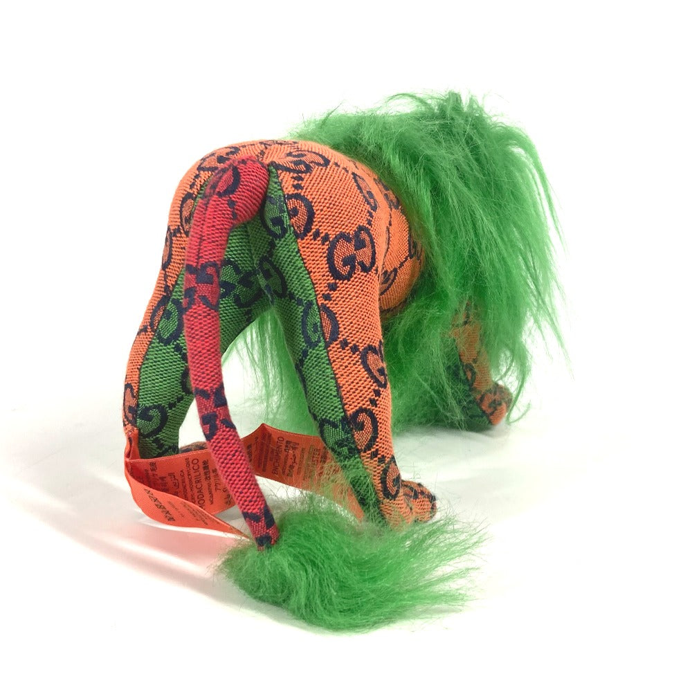 GUCCI Plush Doll 670235 GG canvas green GG Decorative Lion Women Used