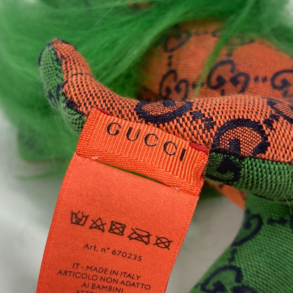 GUCCI Plush Doll 670235 GG canvas green GG Decorative Lion Women Used