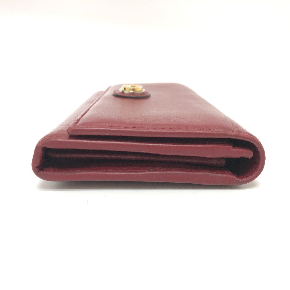 GUCCI Folded wallet 598531 leather Red Marina Interlocking G Women Used