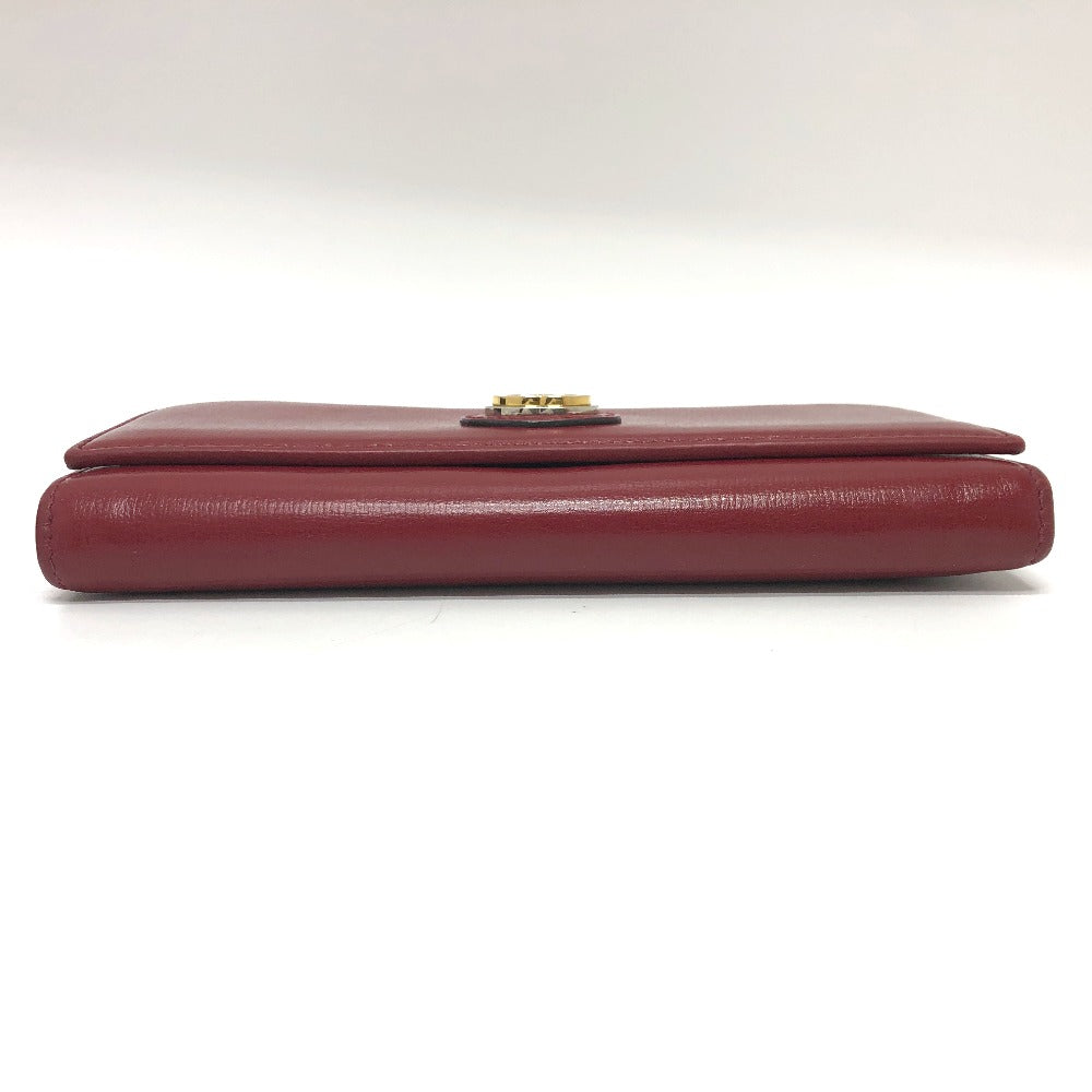 GUCCI Folded wallet 598531 leather Red Marina Interlocking G Women Used