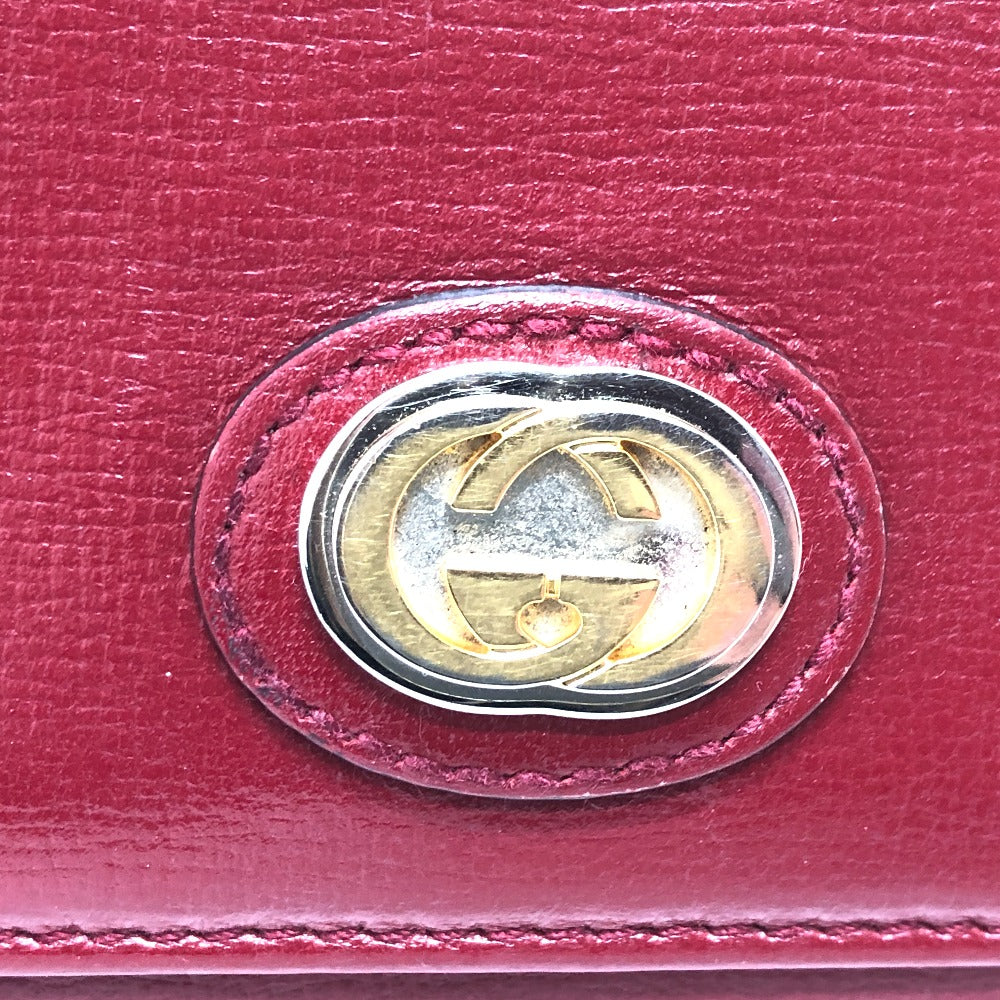 GUCCI Folded wallet 598531 leather Red Marina Interlocking G Women Used