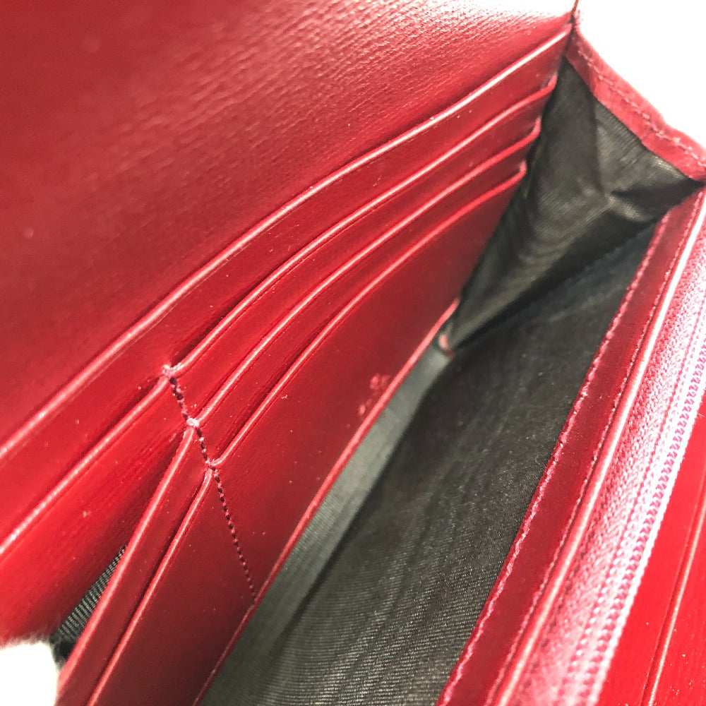 GUCCI Folded wallet 598531 leather Red Marina Interlocking G Women Used