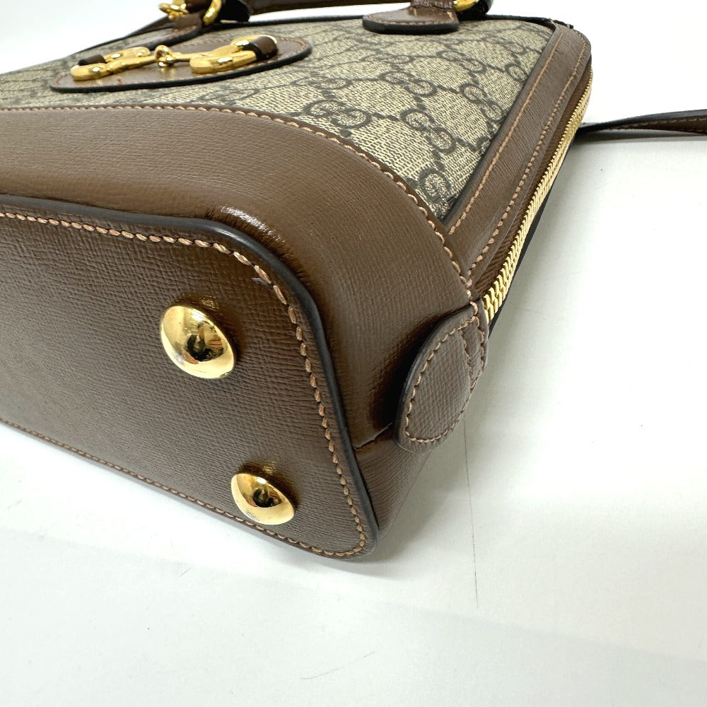 GUCCI Handbag 621220 GG Supreme Canvas Brown Horsebit Women Used