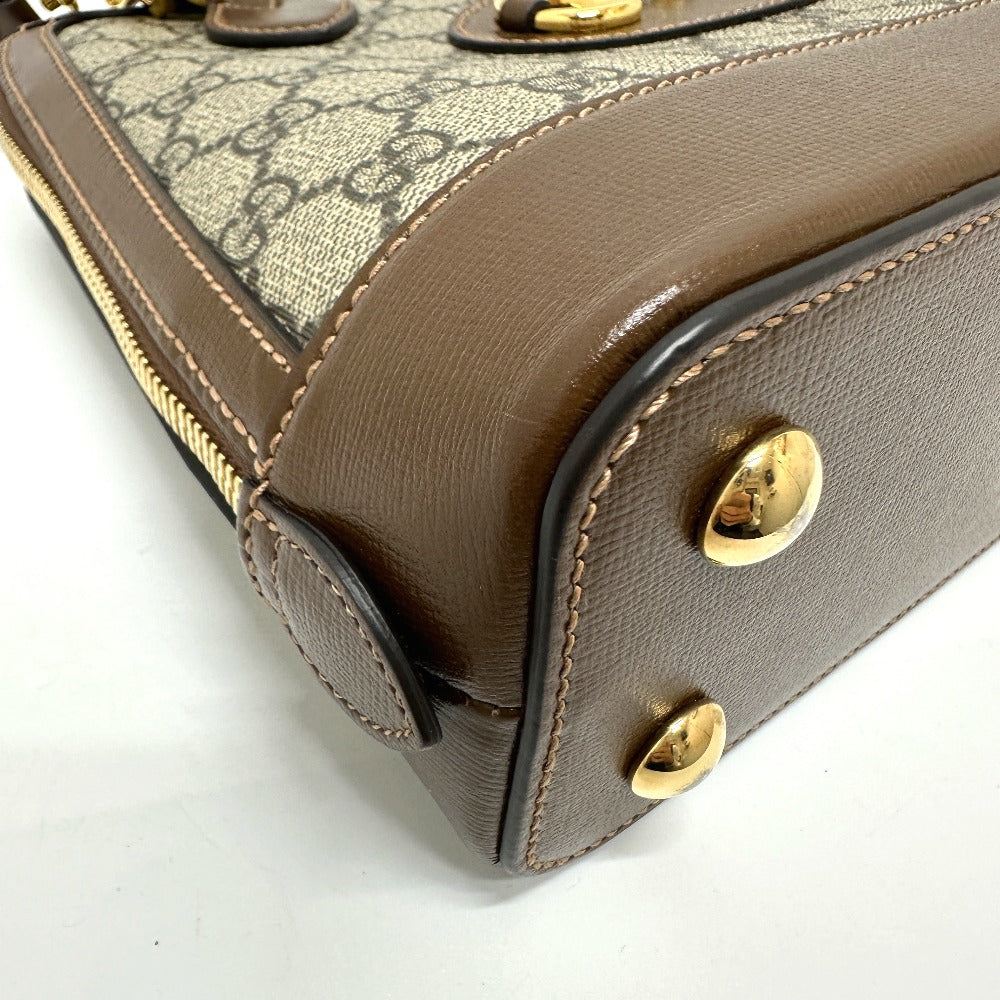 GUCCI Handbag 621220 GG Supreme Canvas Brown Horsebit Women Used