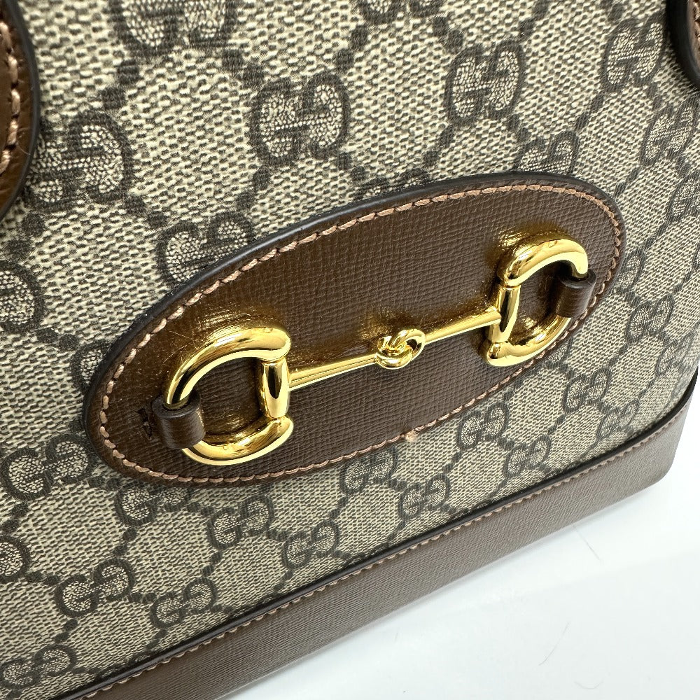 GUCCI Handbag 621220 GG Supreme Canvas Brown Horsebit Women Used