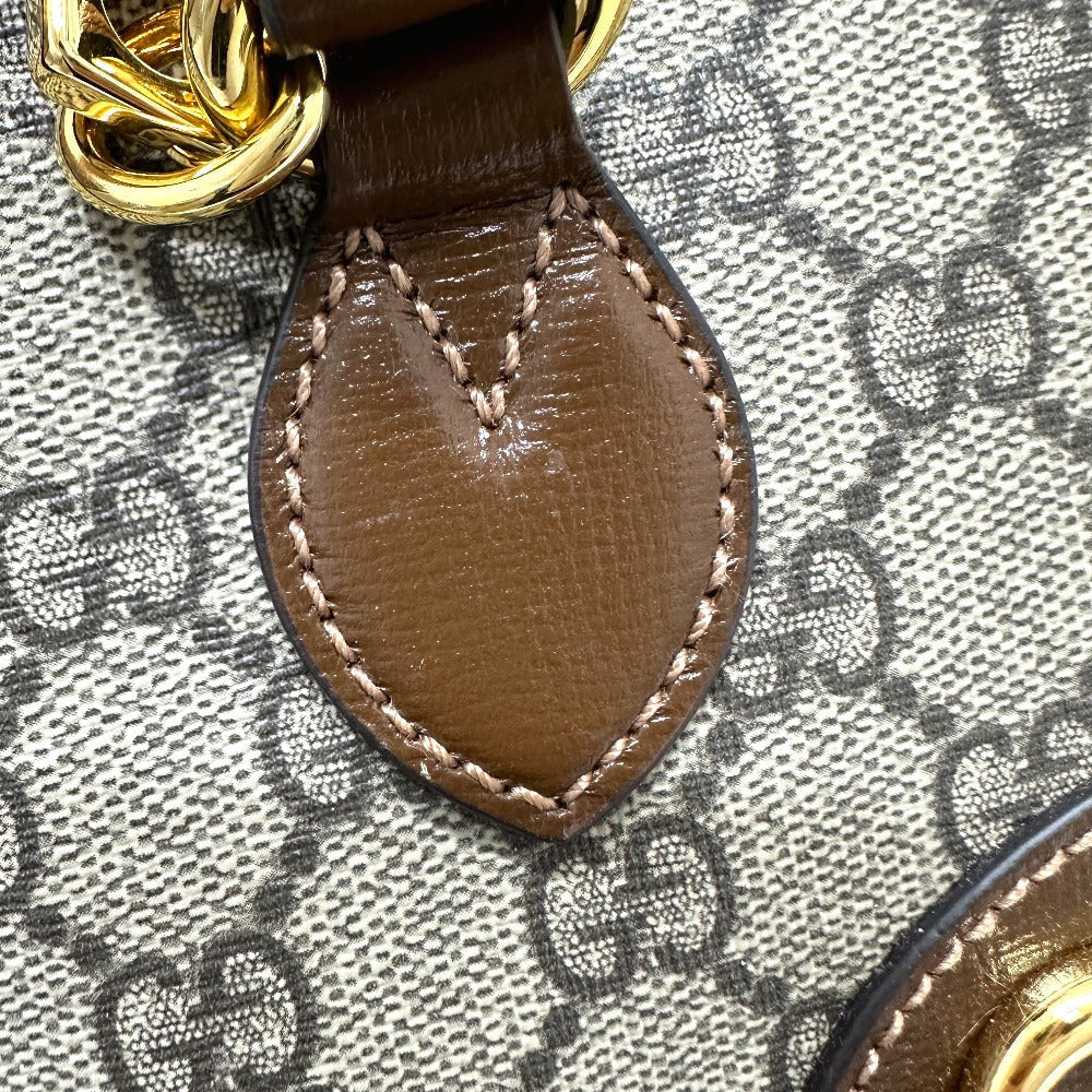 GUCCI Handbag 621220 GG Supreme Canvas Brown Horsebit Women Used