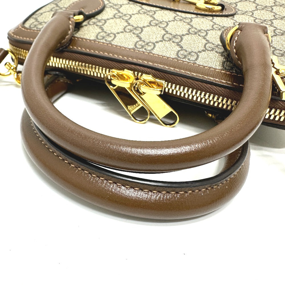 GUCCI Handbag 621220 GG Supreme Canvas Brown Horsebit Women Used