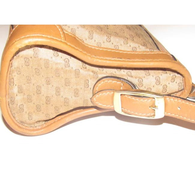 Gucci Vintage Pursesdesigner Purses Brown Small G Logo Print Fabric And Camel Leather With Redgreen