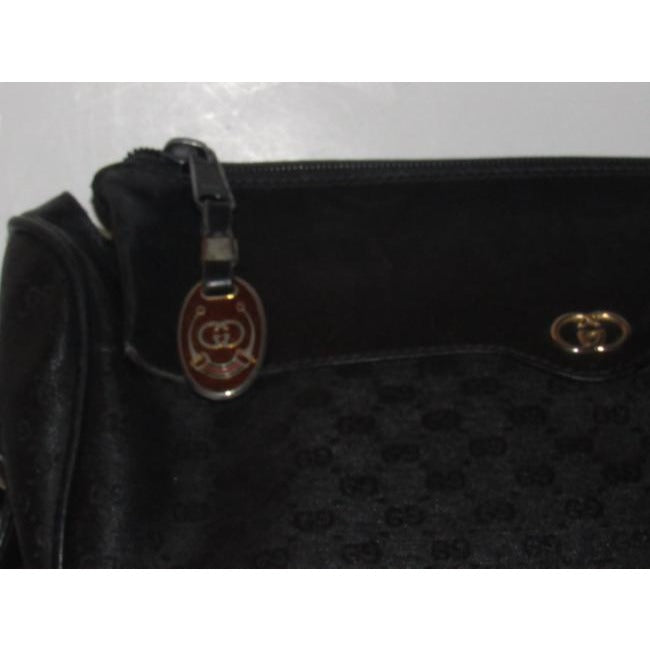Gucci Vintage Pursesdesigner Purses Black With Small G Logo Print Coated Canvasleather Leathercoated