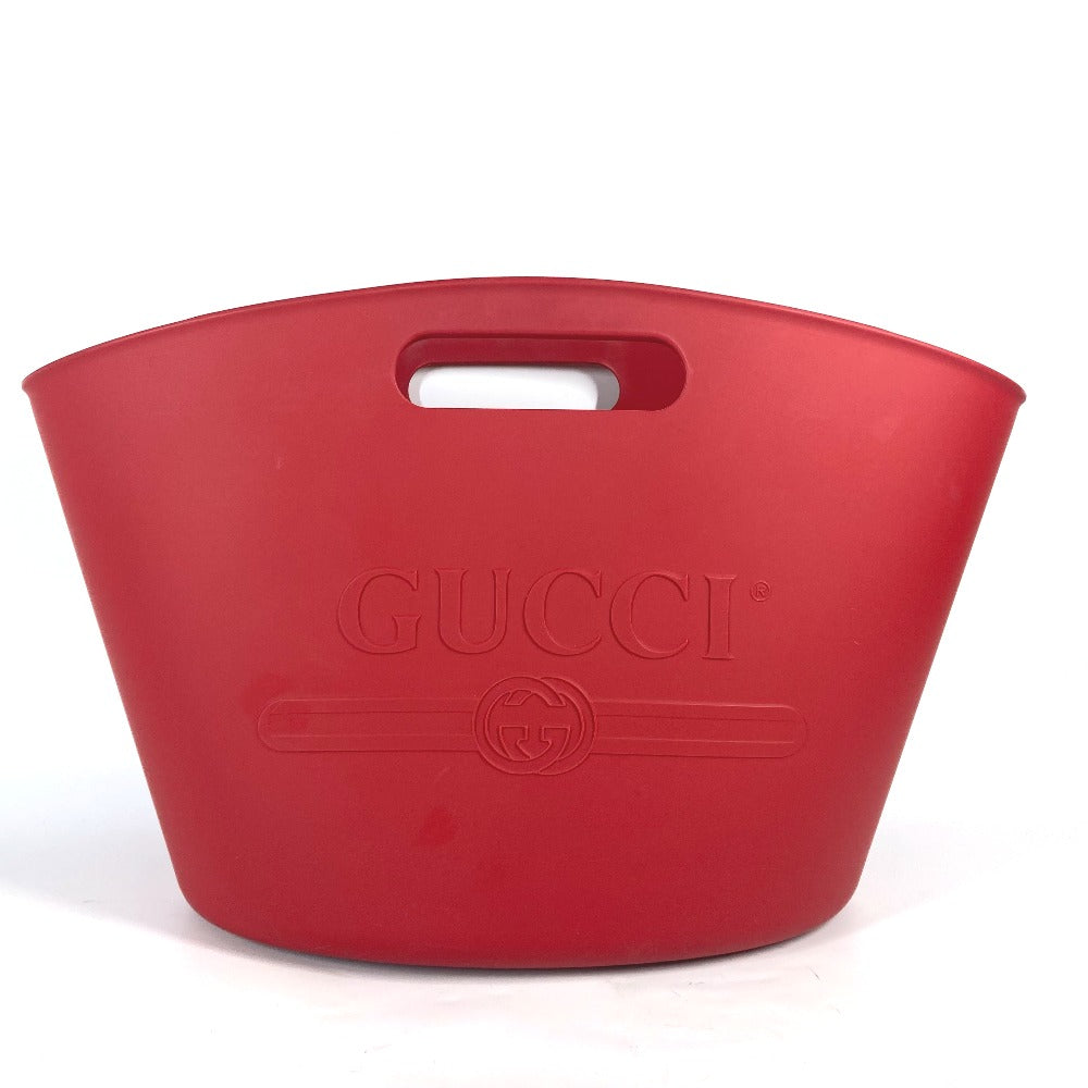 GUCCI Handbag 511261 rubber Red Basket Bag Embossed logo Women Used