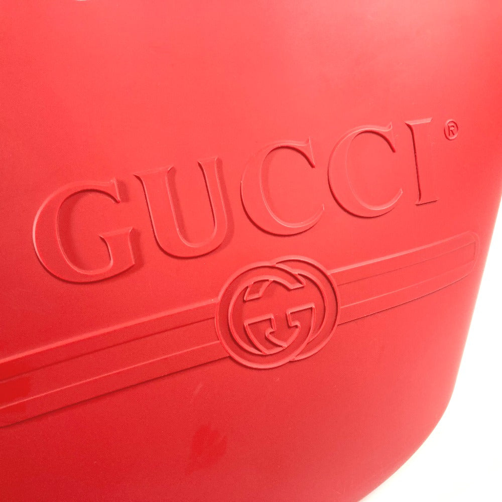 GUCCI Handbag 511261 rubber Red Basket Bag Embossed logo Women Used