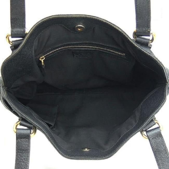 Gucci Black Large Logo Print Canvas And Black Leather Satchel