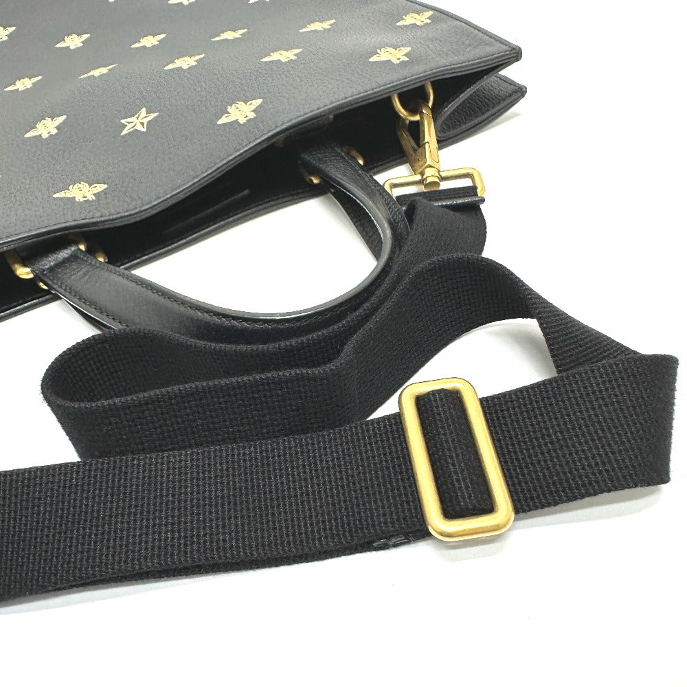 GUCCI Tote Bag 495444 leather black Bee & Star
