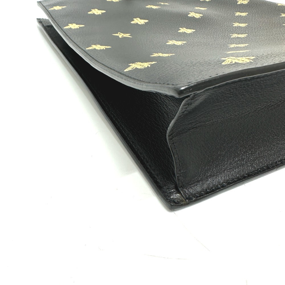 GUCCI Tote Bag 495444 leather black Bee & Star