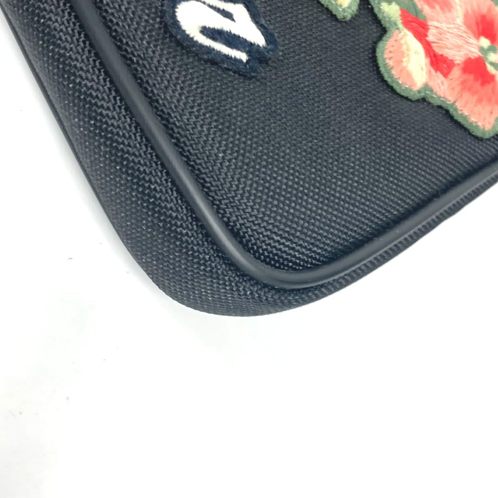 GUCCI Clutch bag 473883 Nylon black Flower Butterfly Butterfly Flower embroidery embroidery
