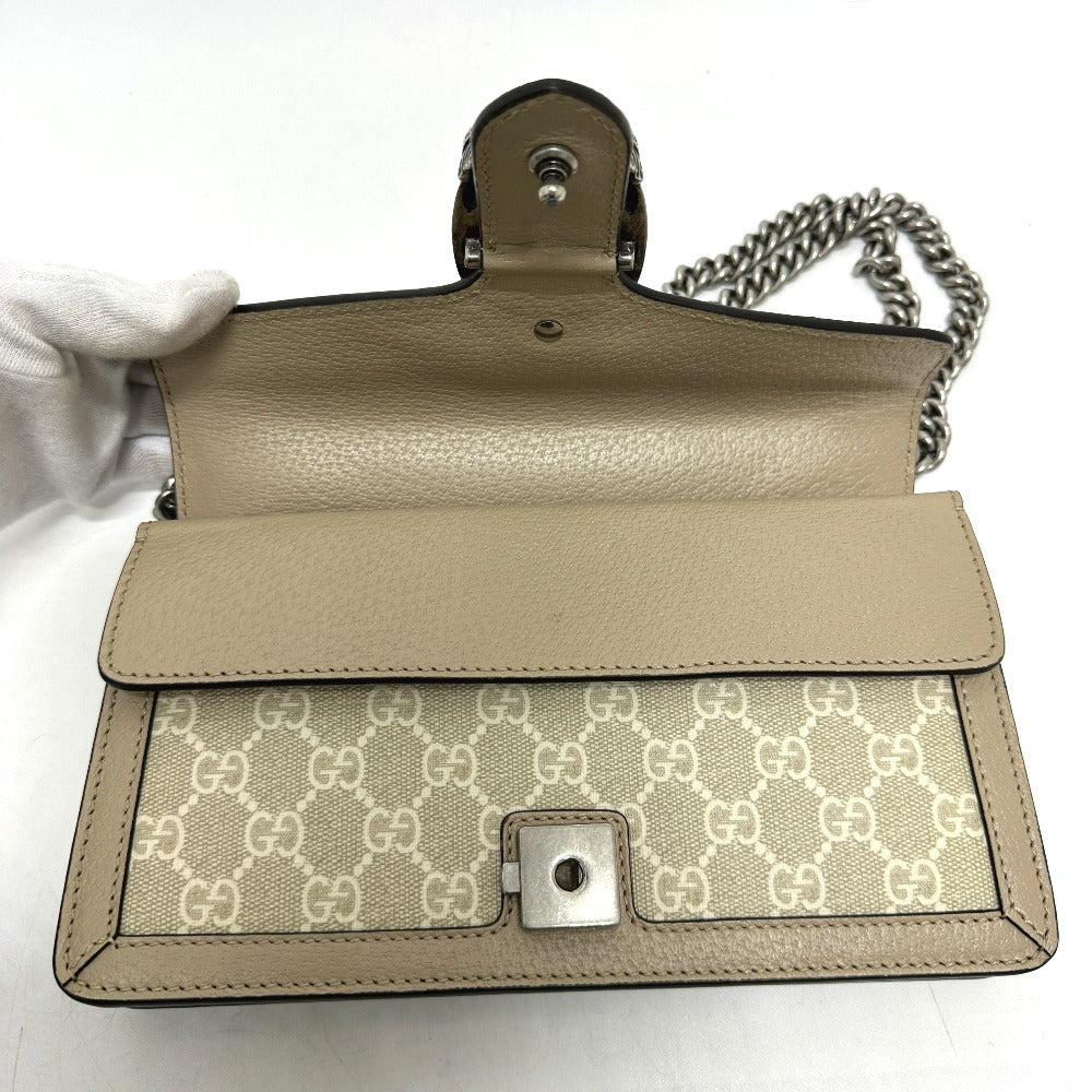GUCCI Shoulder Bag 499623 GG Supreme Canvas beige GG Dionysus