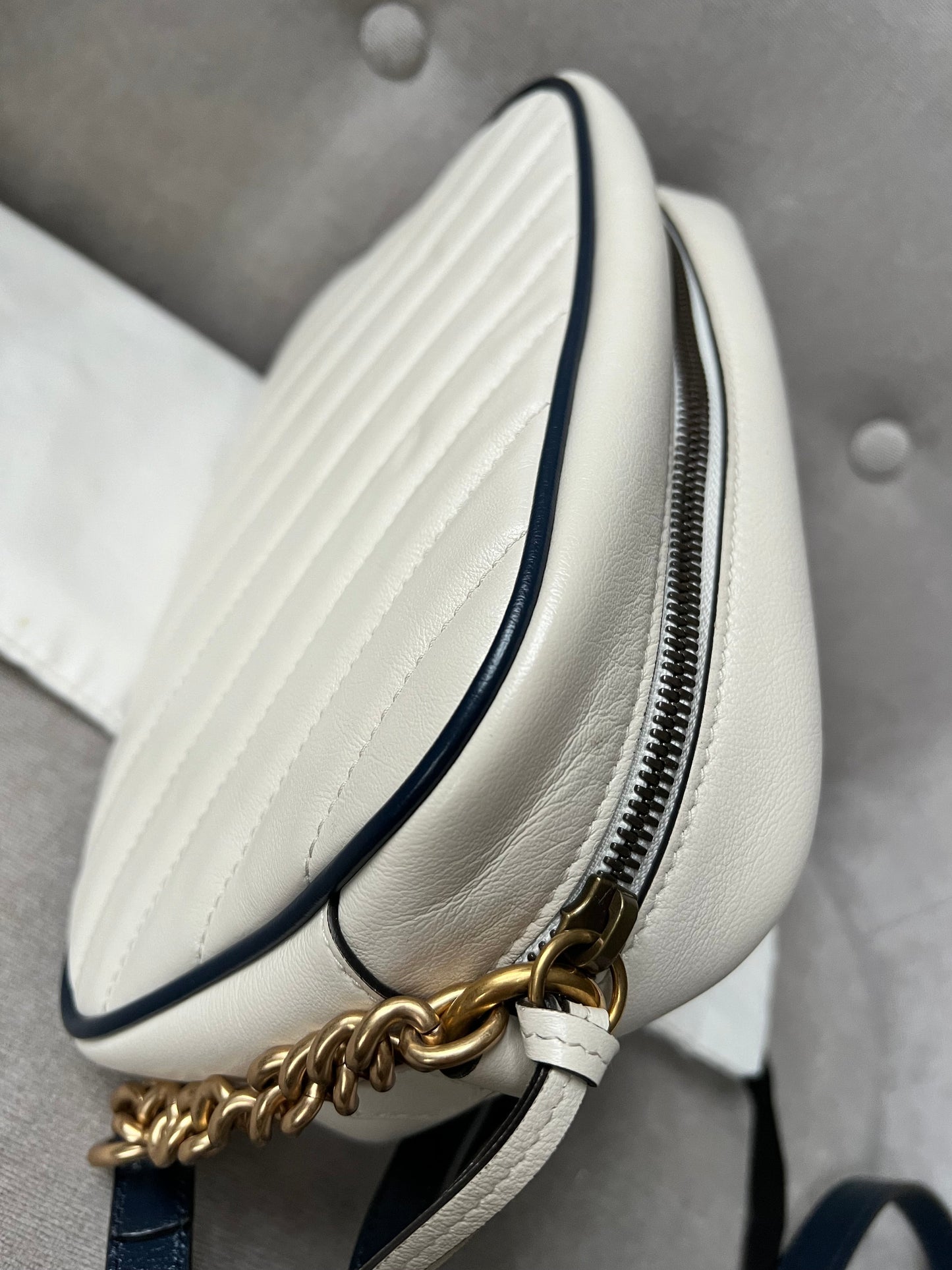 Gucci Torchon GG White Marmont Small Shoulder Bag (RRP £1180)