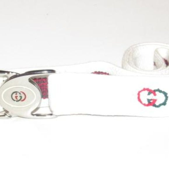 Gucci NOS White Terry Cloth & Red Green Enamel