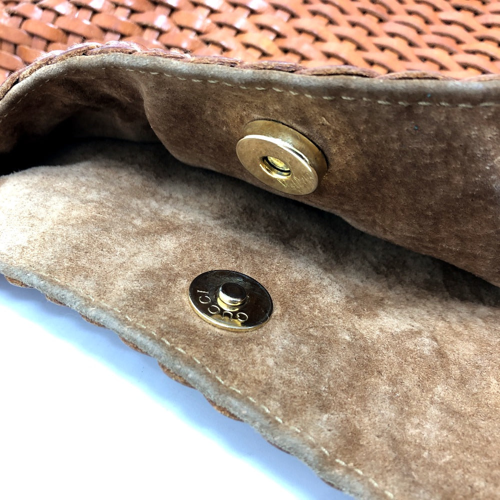 GUCCI Shoulder Bag Bamboo Brown Braided bamboo Women Used