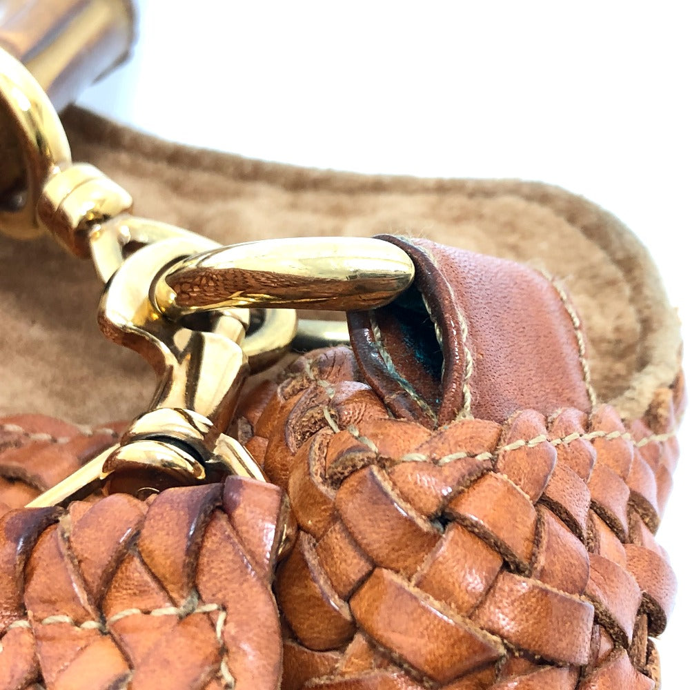 GUCCI Shoulder Bag Bamboo Brown Braided bamboo Women Used