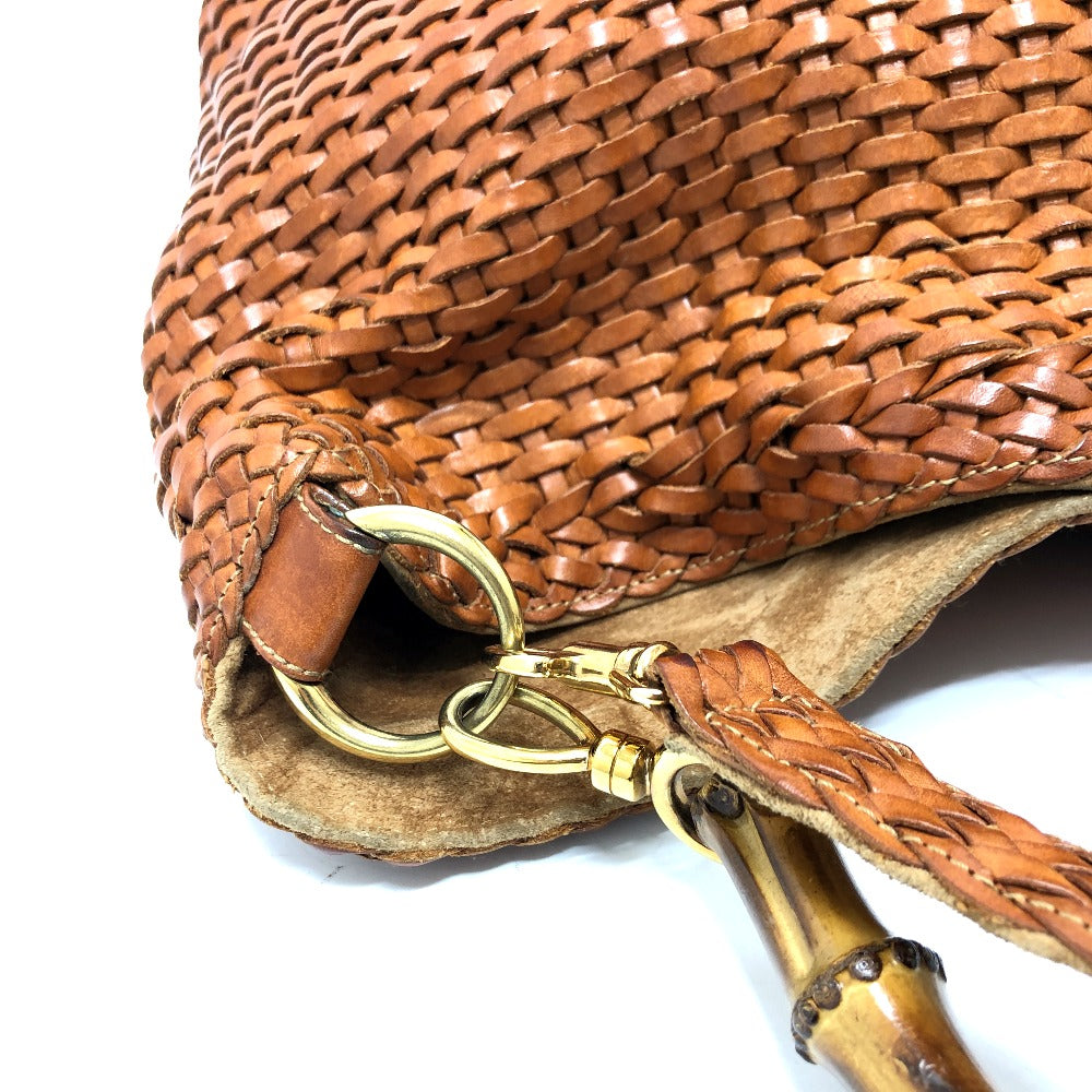 GUCCI Shoulder Bag Bamboo Brown Braided bamboo Women Used
