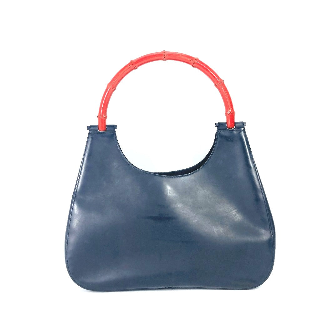 GUCCI Handbag 001 3789 leather black vintage Bamboo Women Used