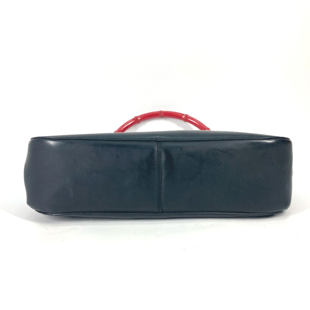 GUCCI Handbag 001 3789 leather black vintage Bamboo Women Used