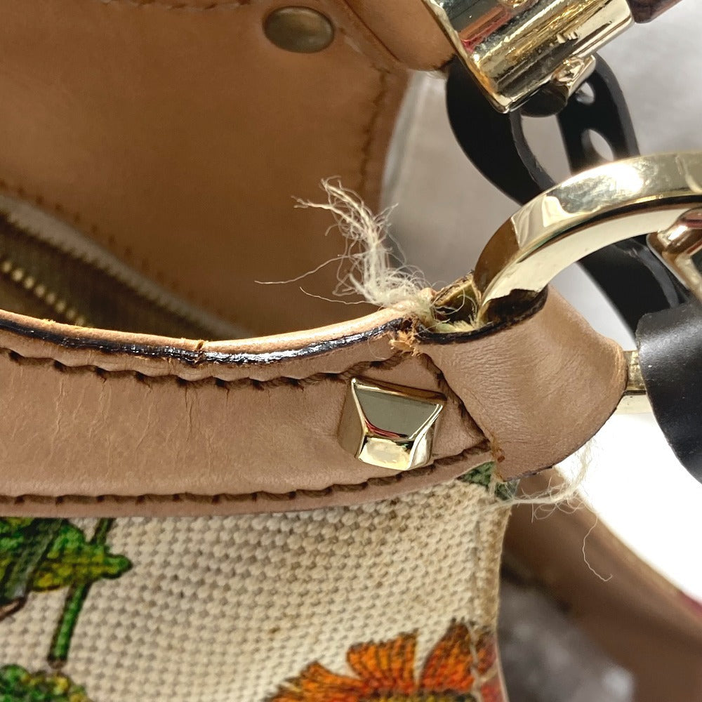 GUCCI Handbag 140203 canvas multicolor Flora Bamboo Floral Flower Women Used