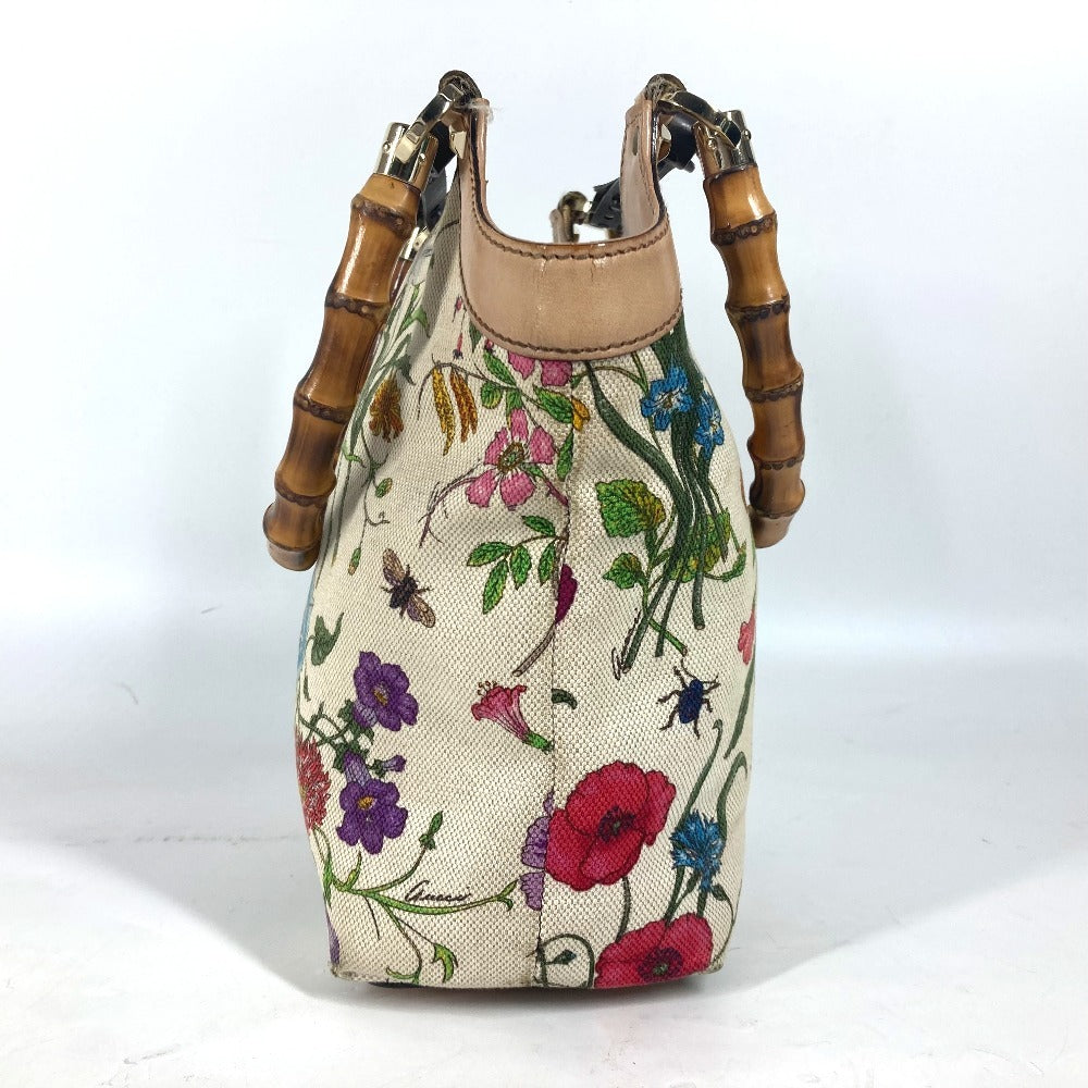 GUCCI Handbag 140203 canvas multicolor Flora Bamboo Floral Flower Women Used