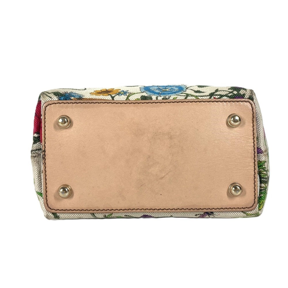 GUCCI Handbag 140203 canvas multicolor Flora Bamboo Floral Flower Women Used