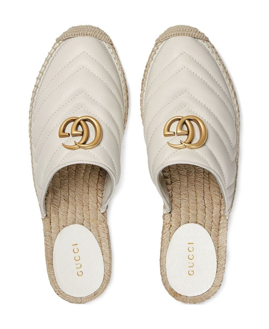 Gucci Leather Espadrille Sandal in White