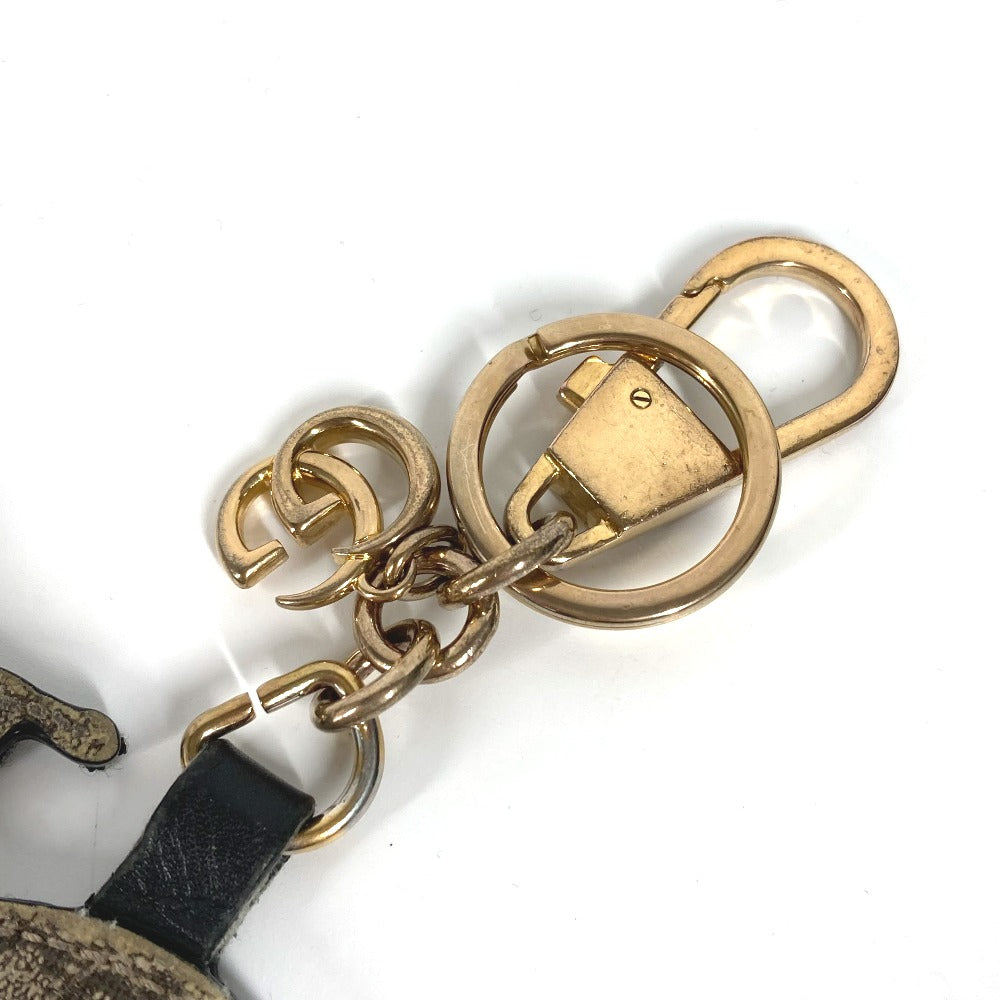 GUCCI key ring 453184 Canvas / leather Red GG Supreme Heart & Snake