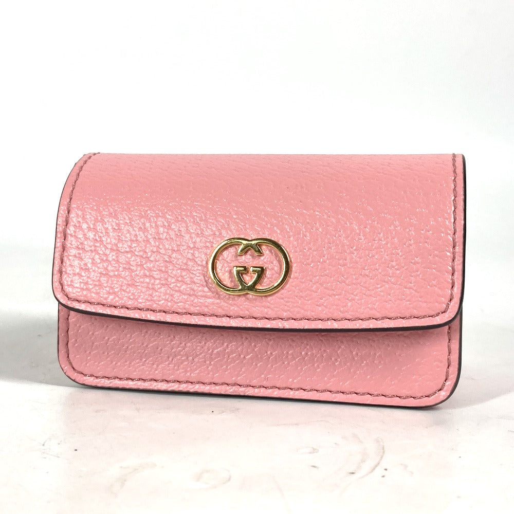 GUCCI key ring 692956 leather pink pet dog puppy dog Etiquette Bag Holder