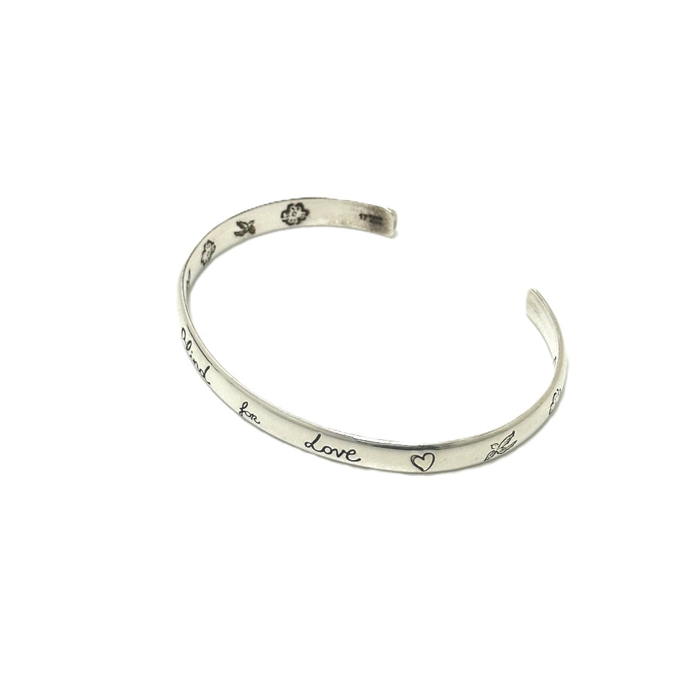 GUCCI Bangle 454287 SV925 Silver Blind for love Women 17 Used